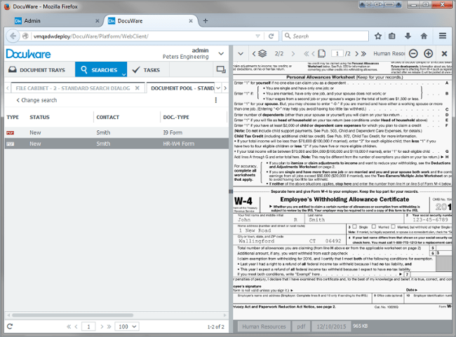 Archiviazione dei form di DocuWare