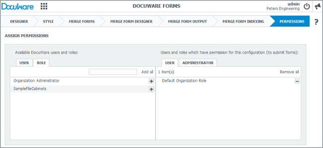 Permessi per form di DocuWare