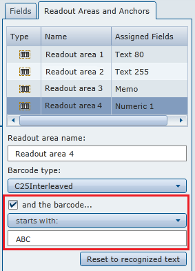 Filtrare i codici a barre in DocuWare